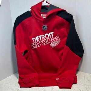 Reebok Red and Black Detroit Red Wings Hoodie